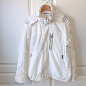 Tumi T-Tech Men's White Packable Hooded Windbreaker Jacket Size L